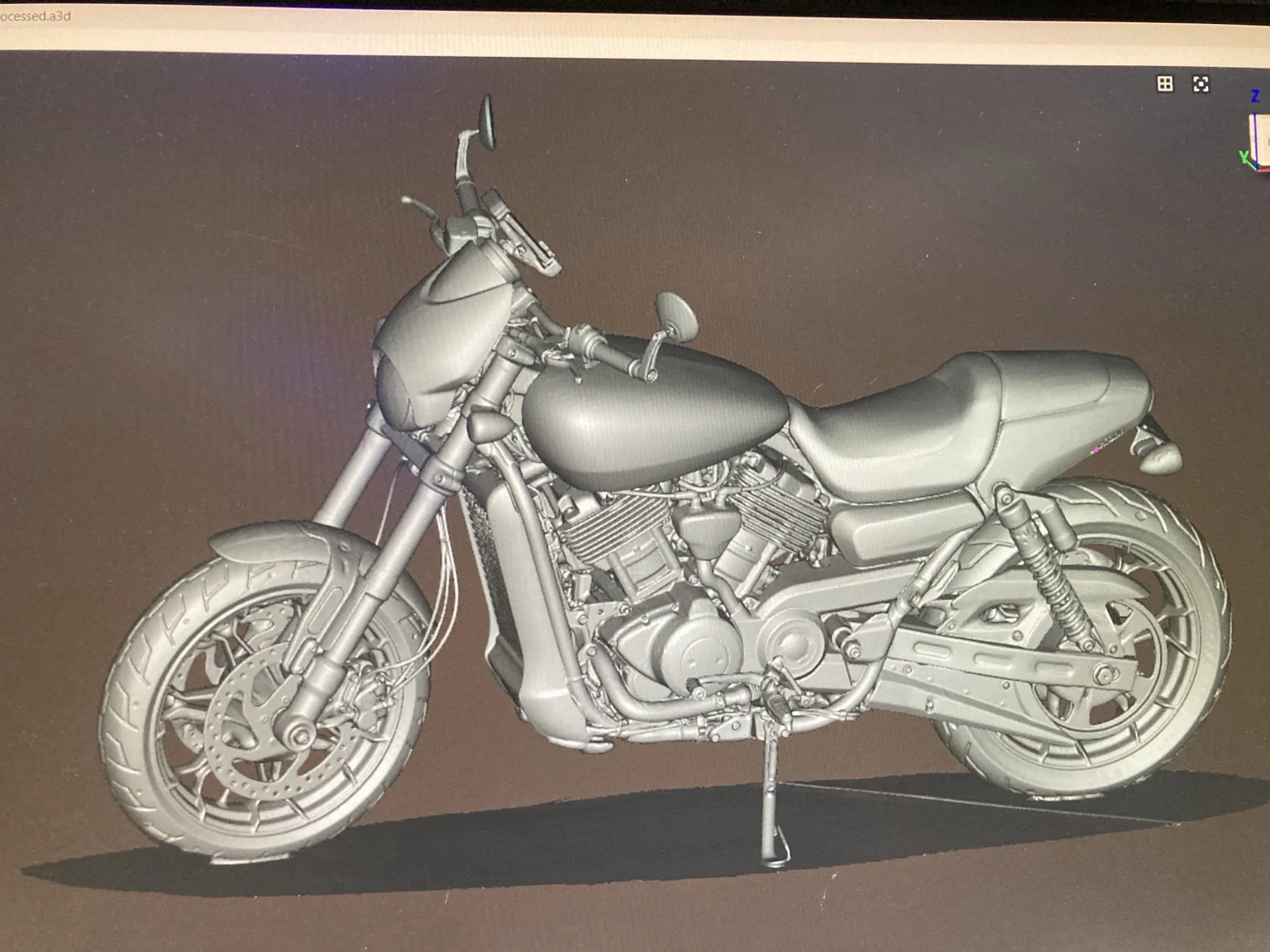 Detailed digital model created from a full motorcycle scan